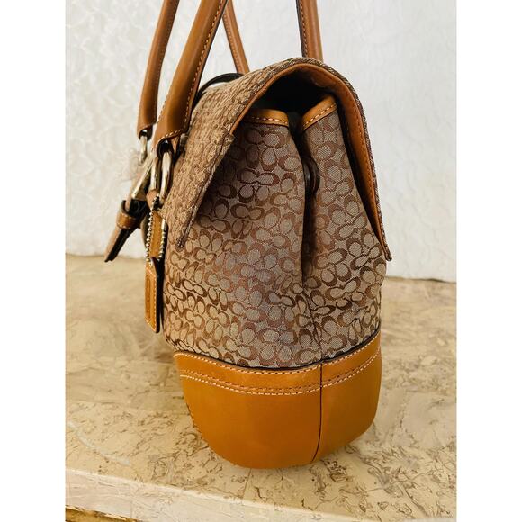 Coach SOHO Signature C Canvas Leather brown Shoulder bag HandBag F10929 - Picture 5 of 10